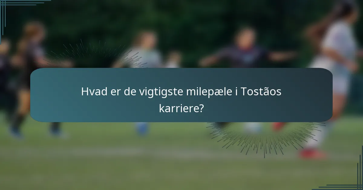 Hvad er de vigtigste milepæle i Tostãos karriere?