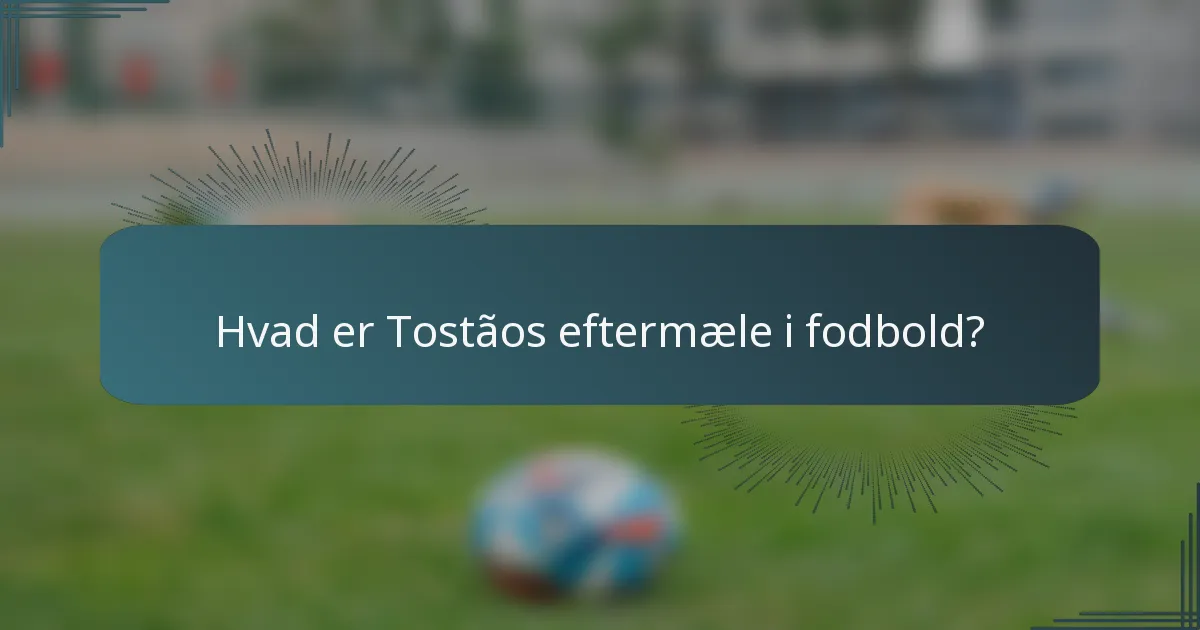 Hvad er Tostãos eftermæle i fodbold?