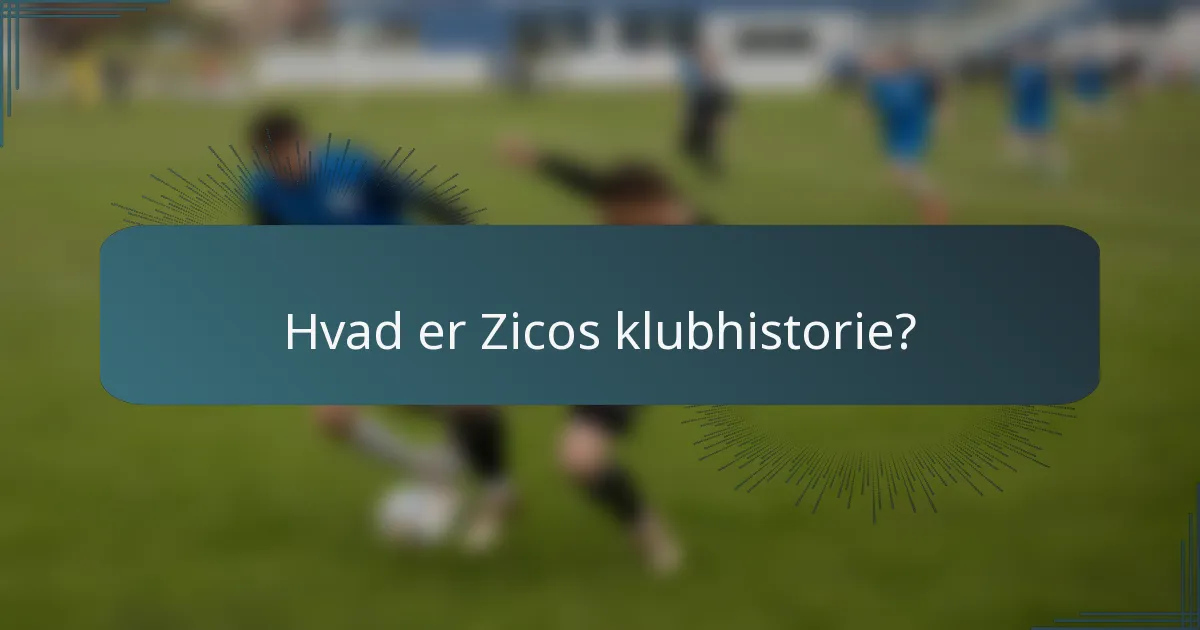 Hvad er Zicos klubhistorie?