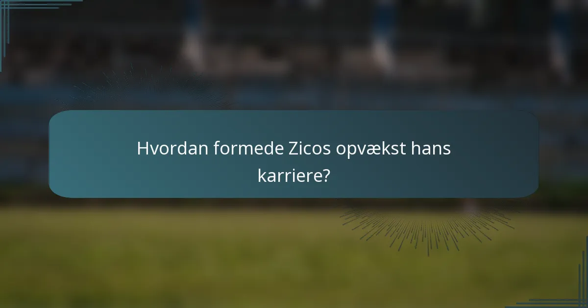 Hvordan formede Zicos opvækst hans karriere?