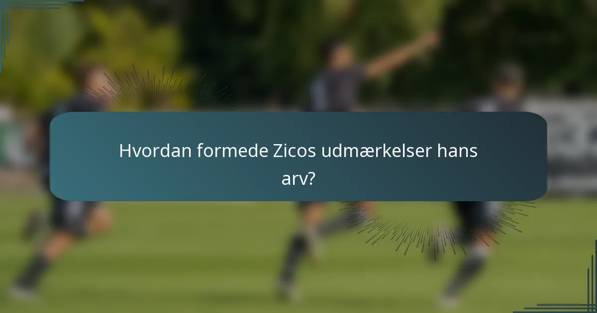 Hvordan formede Zicos udmærkelser hans arv?